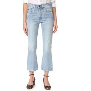 Levi's 517 Cropped Boot Cut Jeans Women's 28 Blue Denim Orange Tab Western Boho